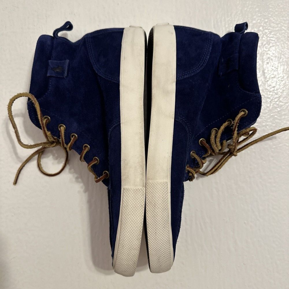 RARE Polo Ralph Lauren TEDD SZ 9.5 Blue Calf Suede Leather High Top Shoes - Picture 8 of 10